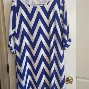 Blue Chevron sheath dress
